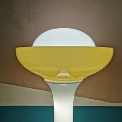 Pamono Large White and Yellow Murano Glass Column Lamp, 1960s><noscript><img width=