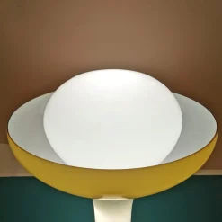 Pamono Large White and Yellow Murano Glass Column Lamp, 1960s><noscript><img width=
