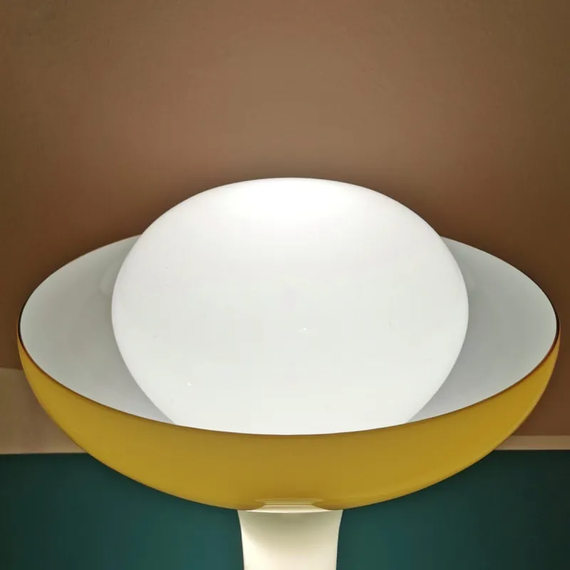 Pamono Large White and Yellow Murano Glass Column Lamp, 1960s> Floor Lamps