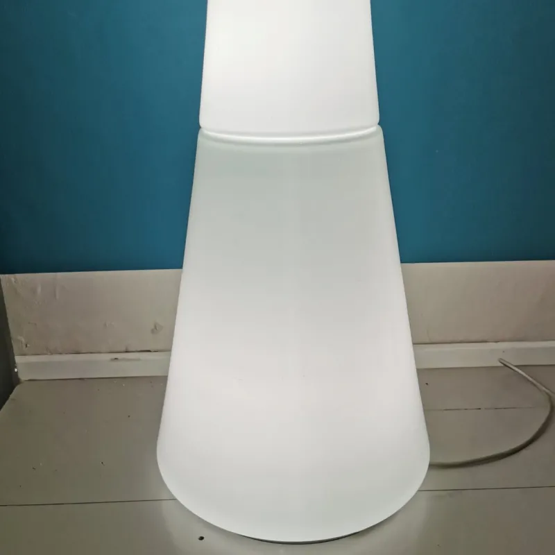 Pamono Large White and Yellow Murano Glass Column Lamp, 1960s> Floor Lamps
