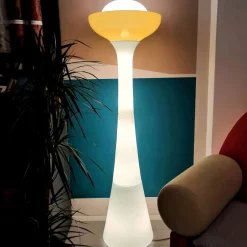 Pamono Large White and Yellow Murano Glass Column Lamp, 1960s><noscript><img width=
