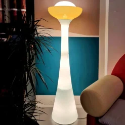 Pamono Large White and Yellow Murano Glass Column Lamp, 1960s><noscript><img width=