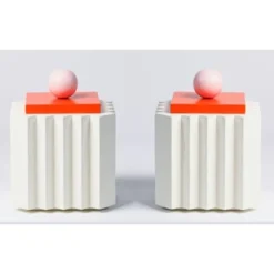 Online Pamono Large White Plizé Boxes by Made by Choice, Set of 2