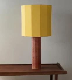 Clearance Pamono Large White Travertine Roma II Dodecagon Table Lamp by Nassi