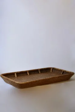 Pamono Large Wicker Tray, 1970s> Trays