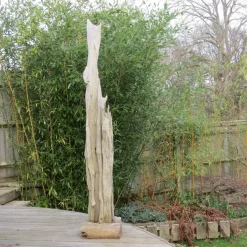 Outlet Pamono Large Wooden Brutalist Garden Sculpture