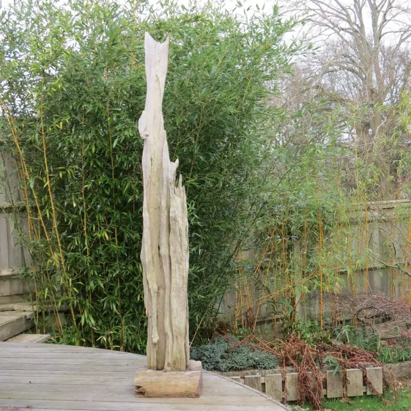 Outlet Pamono Large Wooden Brutalist Garden Sculpture