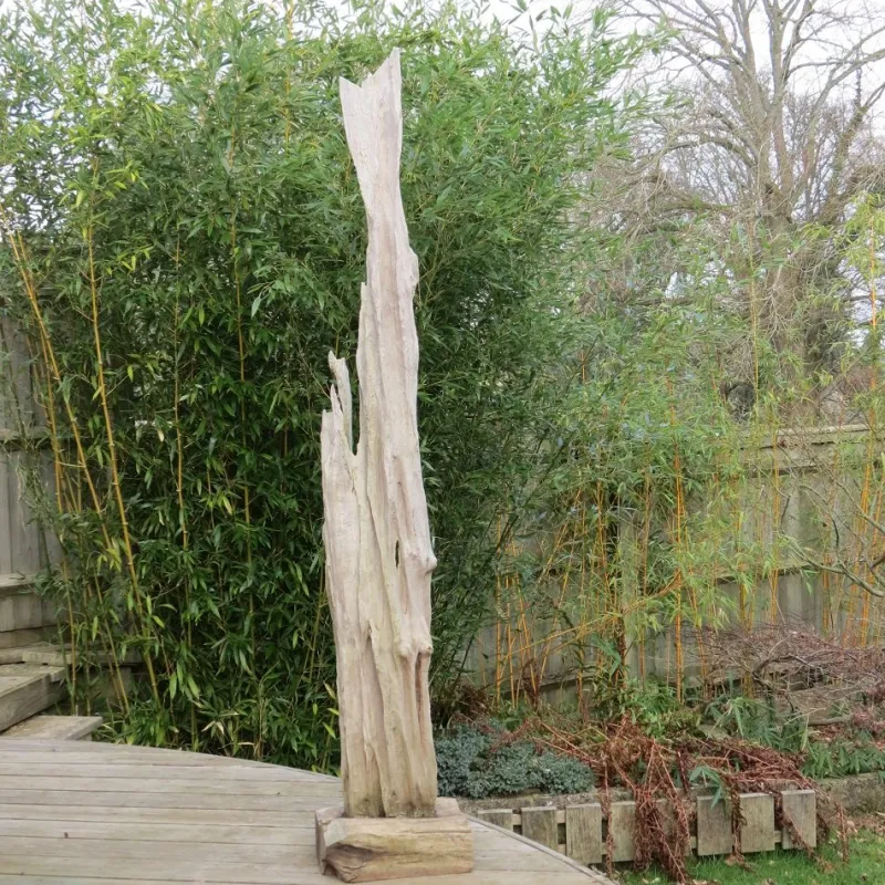 Outlet Pamono Large Wooden Brutalist Garden Sculpture