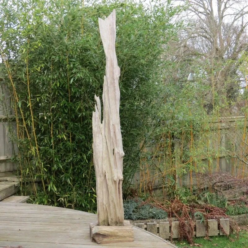 Outlet Pamono Large Wooden Brutalist Garden Sculpture