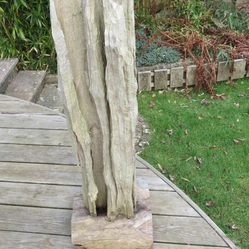 Outlet Pamono Large Wooden Brutalist Garden Sculpture