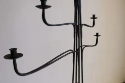 Pamono Large Wrought Iron Floor Candelabra, 1950s><noscript><img width=