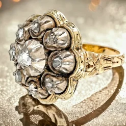 Clearance Pamono Late Georgian Rose-Cut Diamond Cluster Ring, 1830