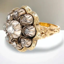 Clearance Pamono Late Georgian Rose-Cut Diamond Cluster Ring, 1830