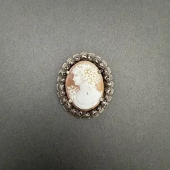 Hot Pamono Late 19th Century Brooch Cameo Representing a Womans Profile