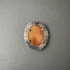 Hot Pamono Late 19th Century Brooch Cameo Representing a Womans Profile