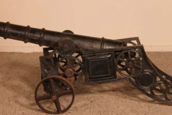 Pamono Late 19th Century Decorative English Cast Iron Cannon><noscript><img width=