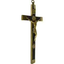 Outlet Pamono Late 19th Century French Brass Crucifix with Miraculous Medal, 1880s