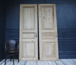 Pamono Late 19th Century French Pine Doors, 1890s, Set of 2> Architectural Elements