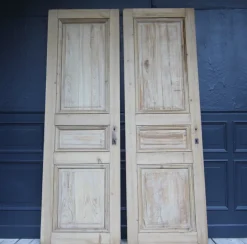 Pamono Late 19th Century French Pine Doors, 1890s, Set of 2><noscript><img width=