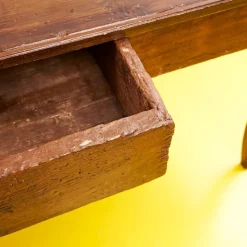 Pamono Late 19th Century Rustic Wooden Kitchen Table in Original Patina><noscript><img width=