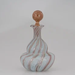 Outlet Pamono Latticino Murano Glass Perfume Bottle, Venice, Italy