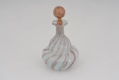 Outlet Pamono Latticino Murano Glass Perfume Bottle, Venice, Italy