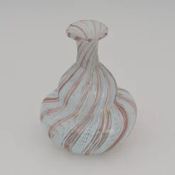 Outlet Pamono Latticino Murano Glass Perfume Bottle, Venice, Italy