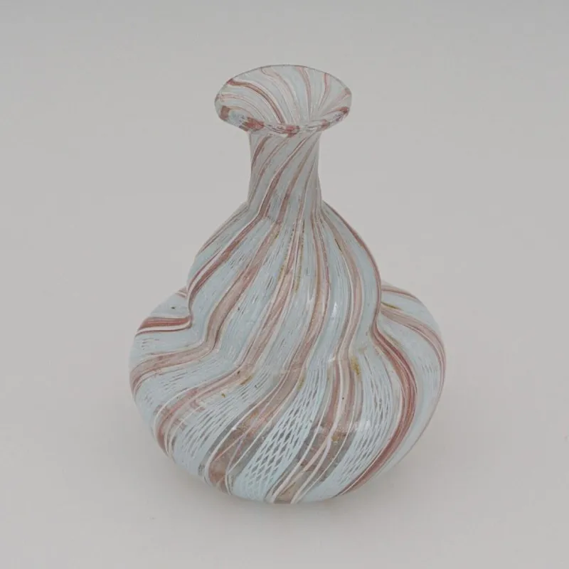 Outlet Pamono Latticino Murano Glass Perfume Bottle, Venice, Italy