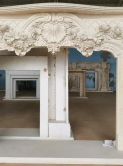 Pamono Lavish French Rococo Style Carved Fireplace Mantle with Floral Garland><noscript><img width=