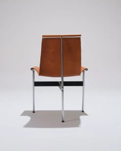 Pamono 3LC Chairs in Leather and Metal by Douglas Kelly, Ross Littell and William Katavolos for Laverne International, 1960s, Set of 2><noscript><img width=