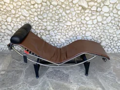 Pamono LC4 Chaise Lounge in Brown Leather by Le Corbusier for Cassina, 1980s><noscript><img width=