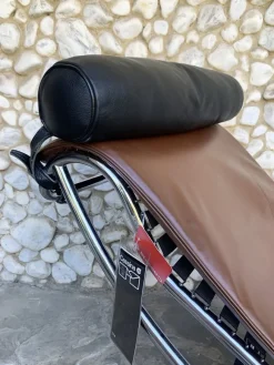 Pamono LC4 Chaise Lounge in Brown Leather by Le Corbusier for Cassina, 1980s><noscript><img width=