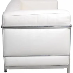 Pamono LC2 2-Seater Sofa in White Leather by Le Corbusier><noscript><img width=