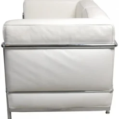 Pamono LC2 2-Seater Sofa in White Leather by Le Corbusier><noscript><img width=
