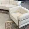 Best Pamono LC2 Two-Seater Sofa and Chair in White Leather by Le Corbusier & Pierre Jeanneret for Cassina, 1970s, Set of 2