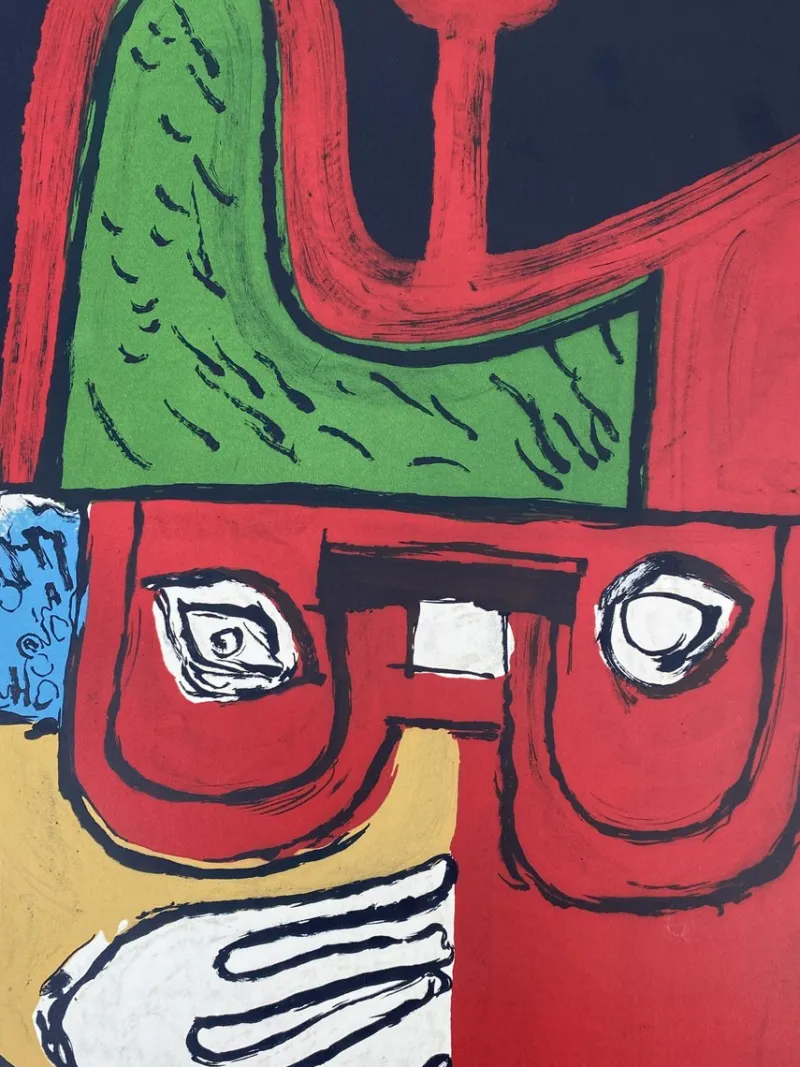 Sale Pamono Le Corbusier, Abstract Portrait L-C 40 43 60, Color Lithograph, 1960s
