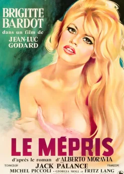 Outlet Pamono Le Mepris Original Vintage Movie Poster by Georges Allard, French, 1963