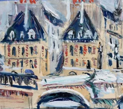 Pamono Le Pont Neuf Paris by Lucien Genin, 1930s><noscript><img width=