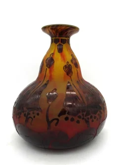 Pamono Le Verre Francais Vase in Glass by Charles Schneider, 1920s><noscript><img width=
