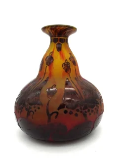 Pamono Le Verre Francais Vase in Glass by Charles Schneider, 1920s><noscript><img width=