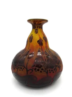 Pamono Le Verre Francais Vase in Glass by Charles Schneider, 1920s><noscript><img width=