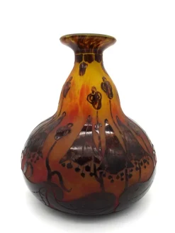 Pamono Le Verre Francais Vase in Glass by Charles Schneider, 1920s><noscript><img width=