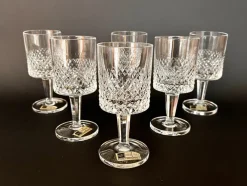 Outlet Pamono Lead Crystal Wine Glasses with Diamond Pattern from Barthmann, West Germany, 1970s, Set of 6