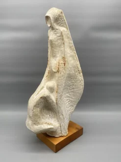 Pamono Leandro Lega, Abstract Faenza Sculpture, 1981, Ceramic on Wooden Base> Abstraction