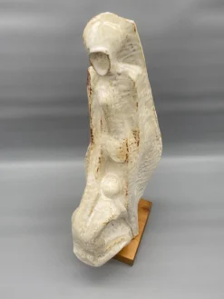 Pamono Leandro Lega, Abstract Faenza Sculpture, 1981, Ceramic on Wooden Base> Abstraction