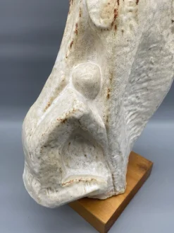 Pamono Leandro Lega, Abstract Faenza Sculpture, 1981, Ceramic on Wooden Base><noscript><img width=