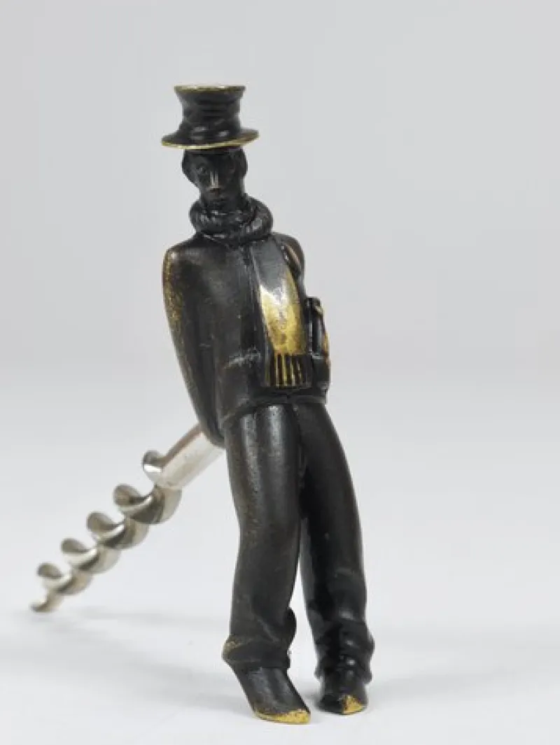 Sale Pamono Leaning Tipsy Gentleman Brass Bottle Opener by Richard Rohac, Vienna, 1950s