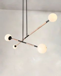 Pamono Leather and Alabaster Mobile Chandelier by Contain> Ceiling Lights
