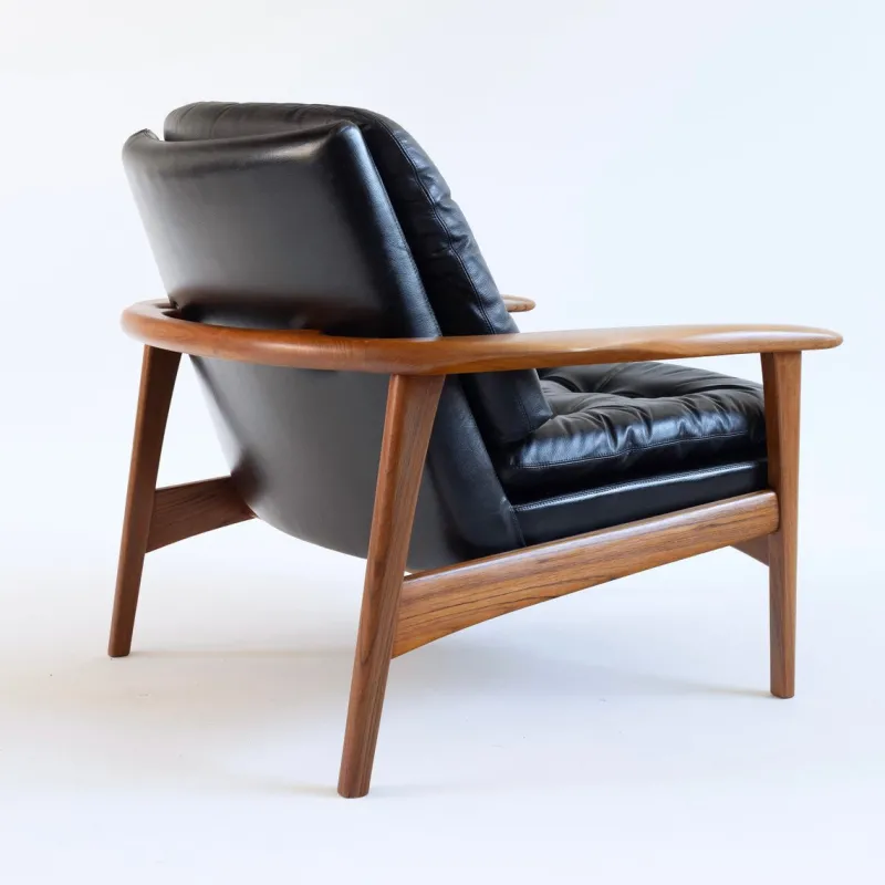 Pamono Leather Armchairs with Teak Frames, 1960s, Set of 2> Lounge Chairs & Armchairs
