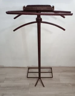 Pamono Leather Bedroom Valet attributed to Jacques Adnet, 1950s